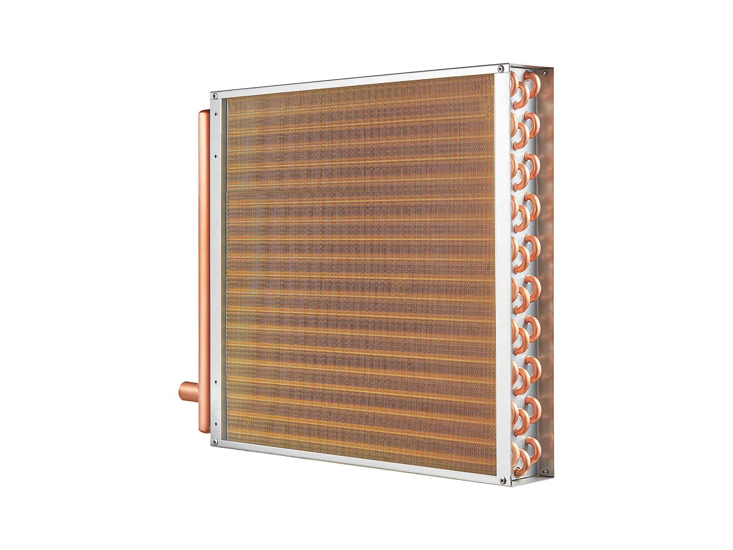 Échangeur de Chaleur Eau-Air SucceBuy 51cm x 51cm, 3 Rangées, Ports 7.6cm/20.3cm, 242 Ailettes