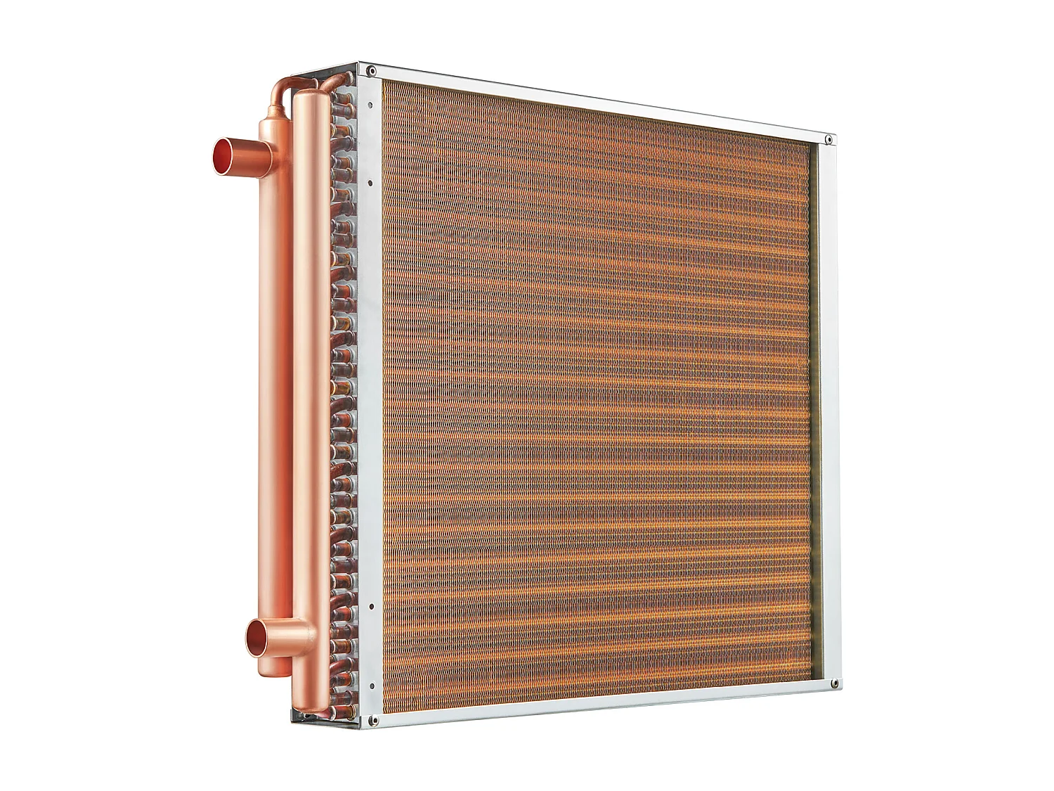 Water-Lucht Warmtewisselaar SucceBuy 51cm x 51cm, 3 Rijen, Poorten 7.6cm/20.3cm, 242 Vinnen