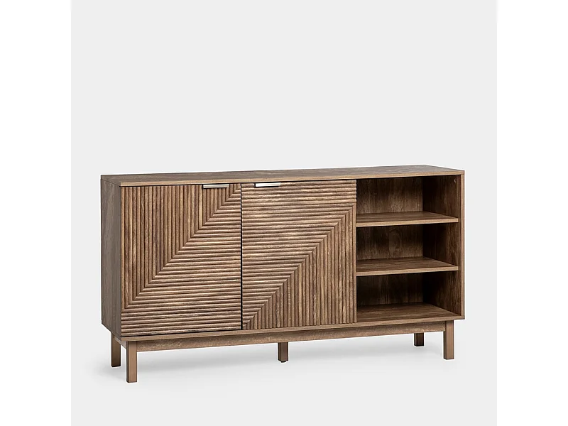 Buffet bas en bois naturel 140x77 cm-Doren