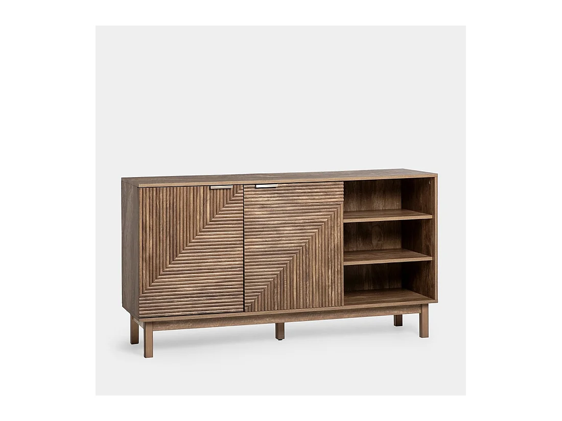 Buffet bas en bois naturel 140x77 cm-Doren