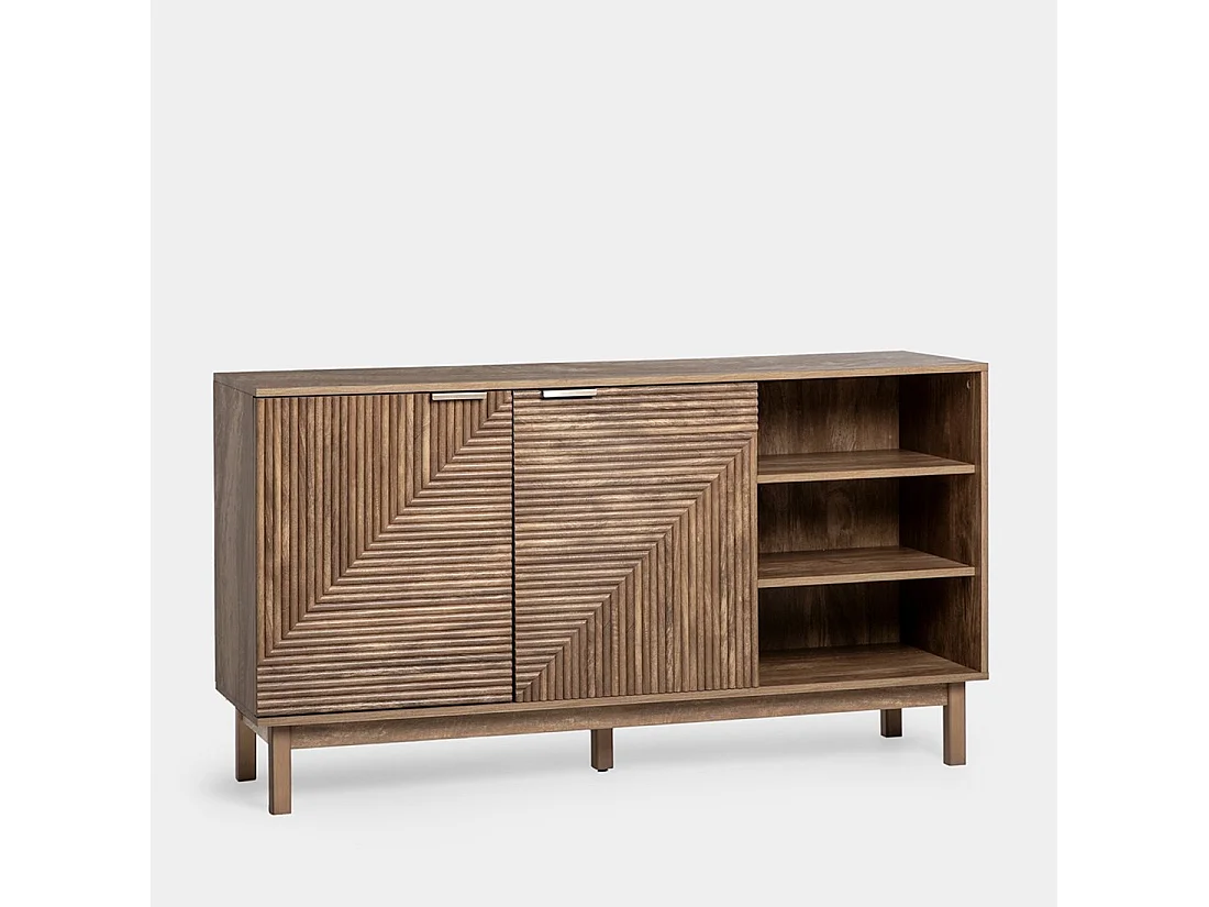 Buffet bas en bois naturel 140x77 cm-Doren