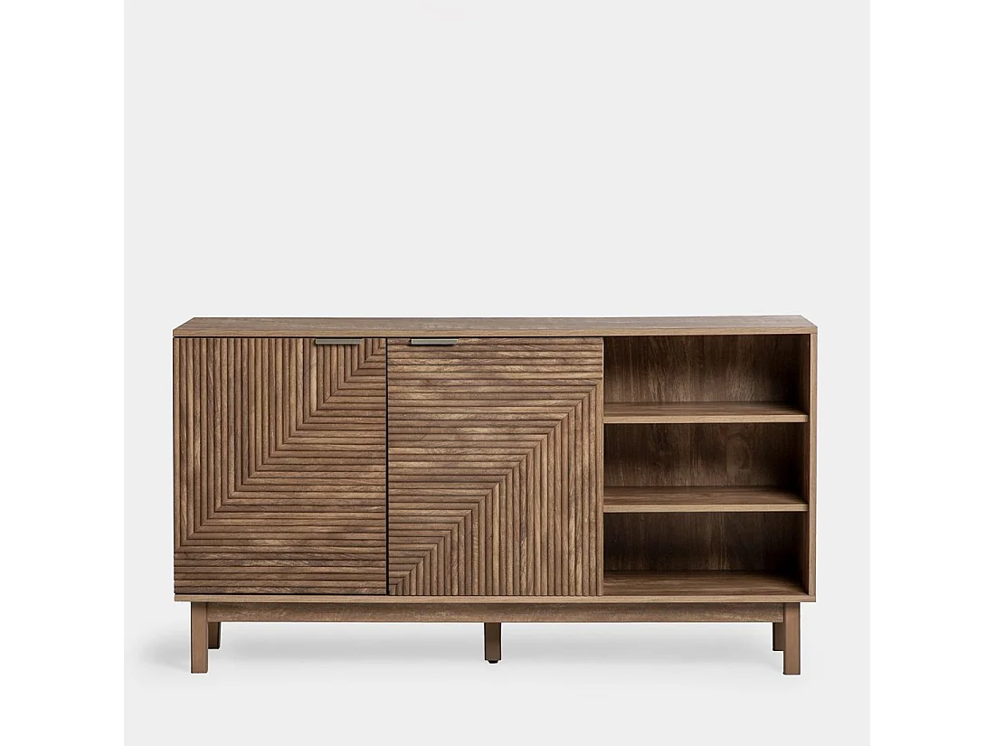 Buffet bas en bois naturel 140x77 cm-Doren