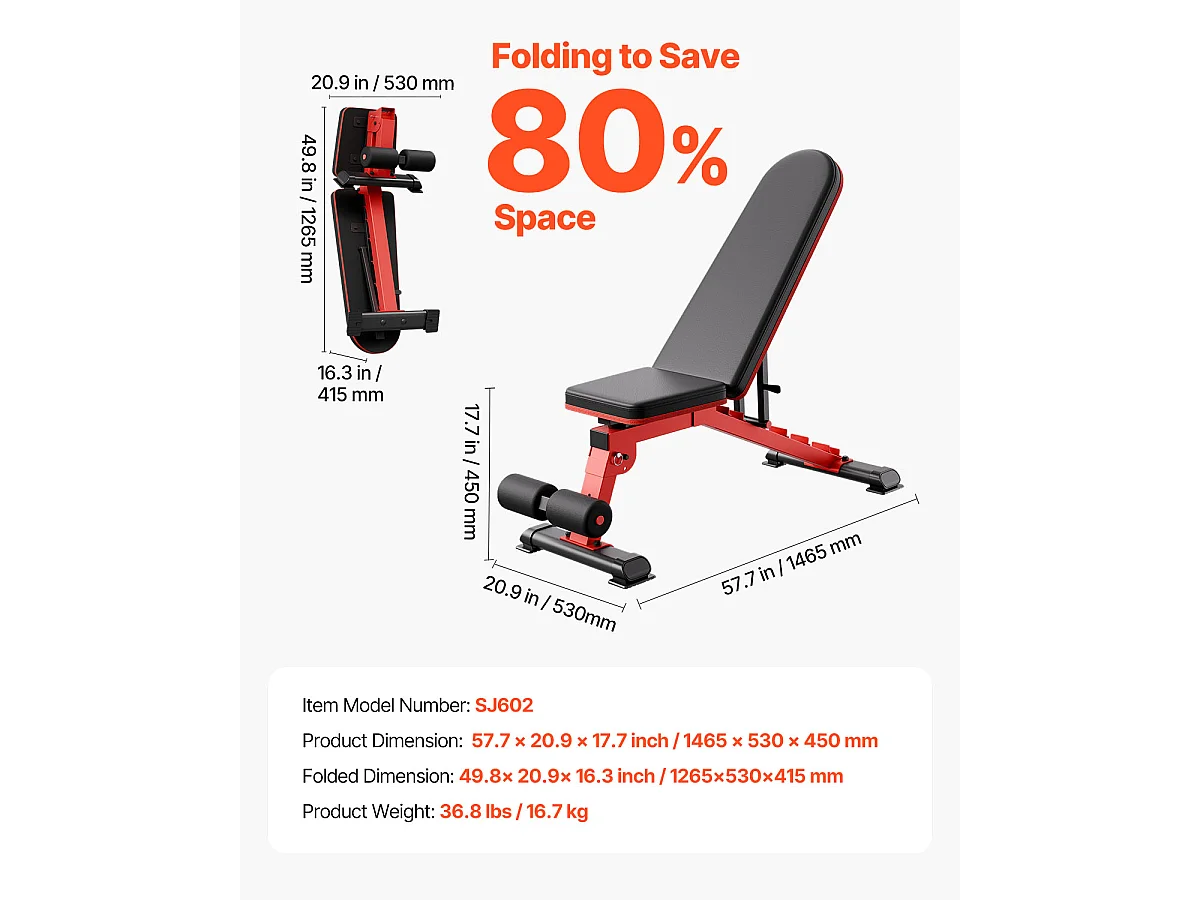 Banc de Musculation, SucceBuy Banc de Musculation pour Abdominaux à Domicile, Réglable et Pliable