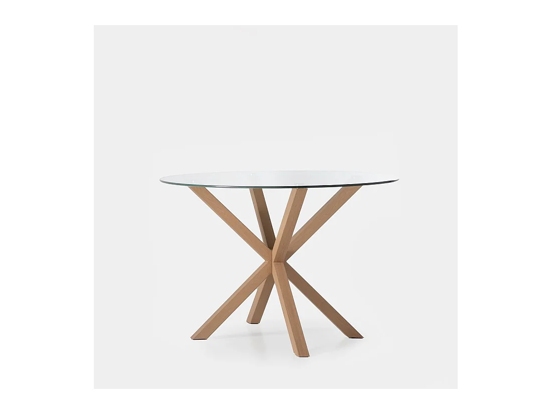 Table fixe en cristal transparent 110x75 cm-Aras