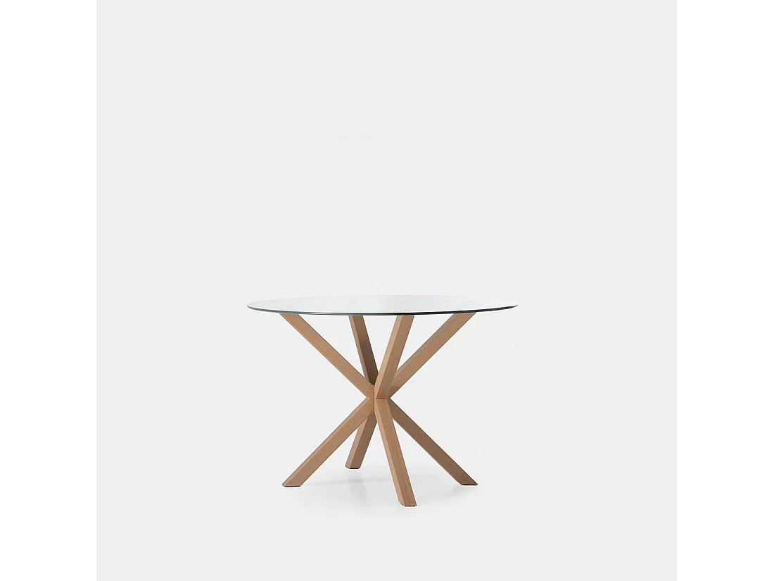 Table fixe en verre verre transparent 110x75 cm-Aras