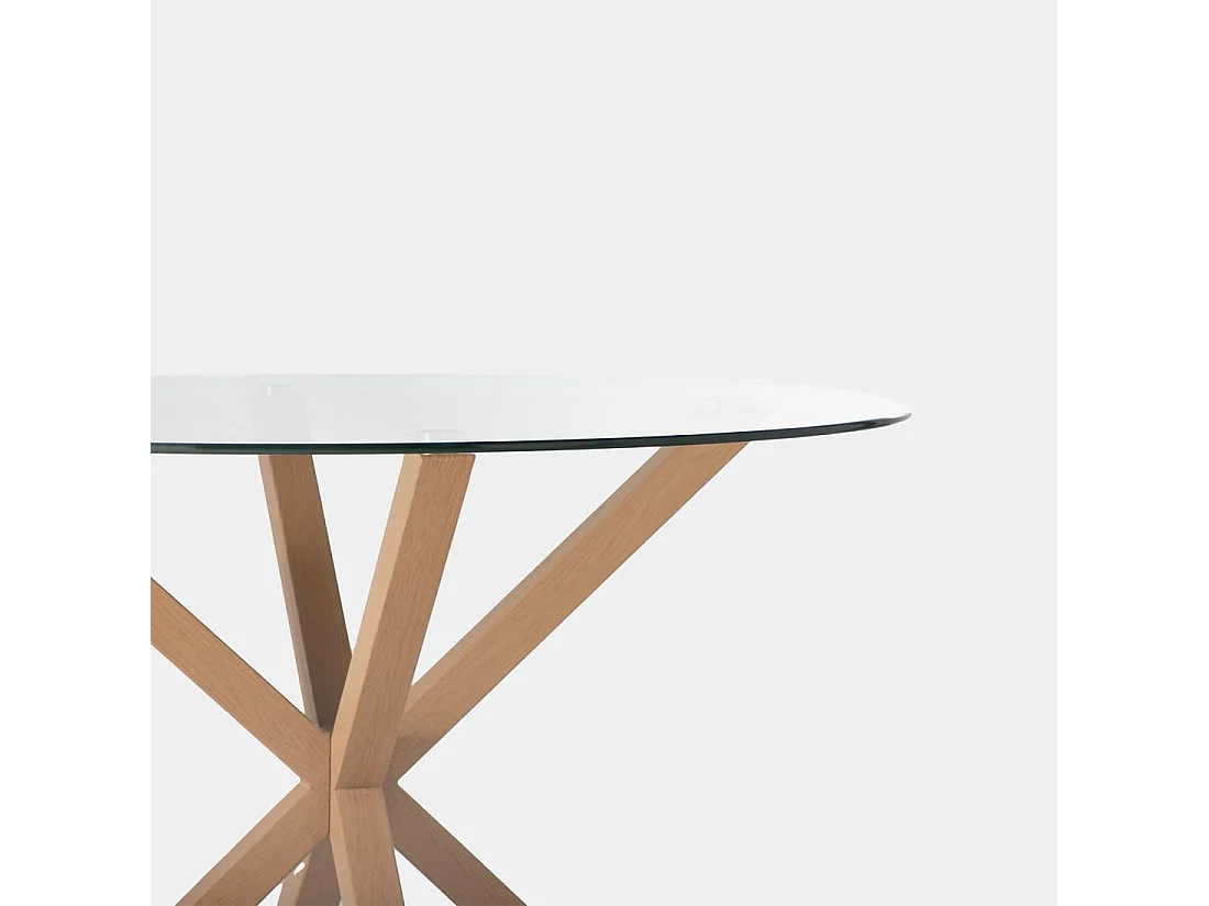 Table fixe en verre verre transparent 110x75 cm-Aras