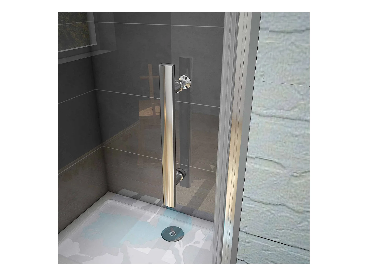 80x185 cm Porta Doccia Per Nicchia Pieghevole-Battente a Libro In Vetro Da 6mm Temperato Trasparente Anticalcare