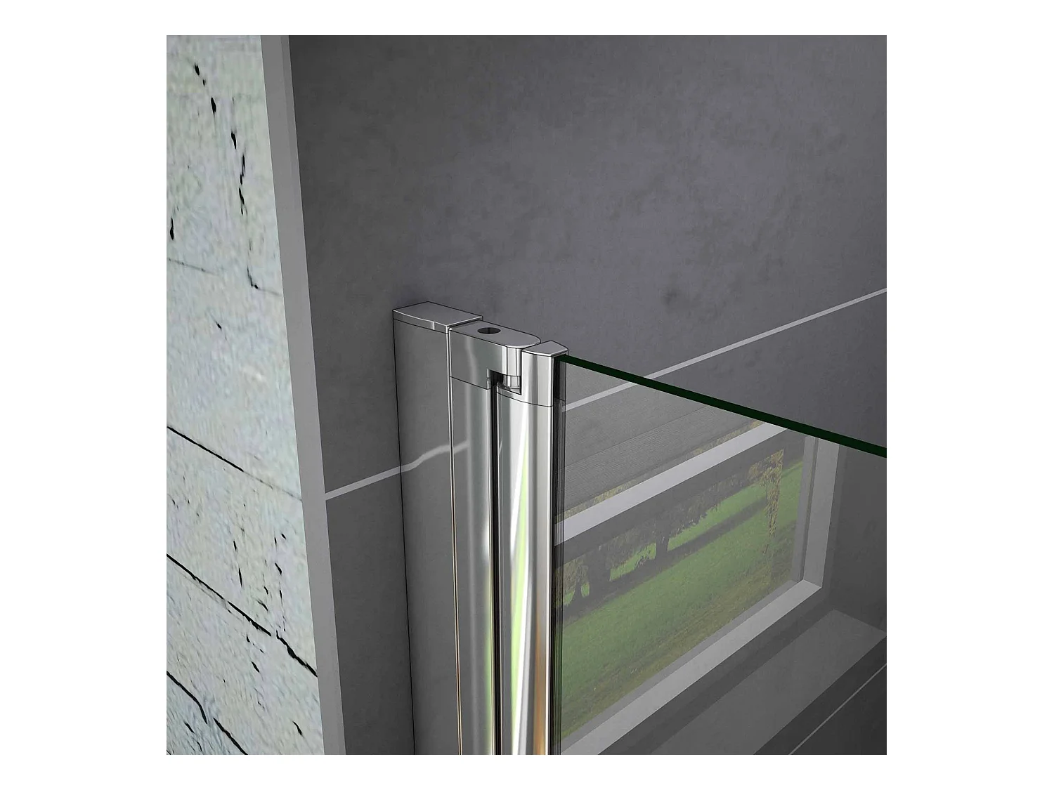 90x185 cm Porta Doccia Per Nicchia Pieghevole-Battente a Libro In Vetro Da 6mm Temperato Trasparente Anticalcare