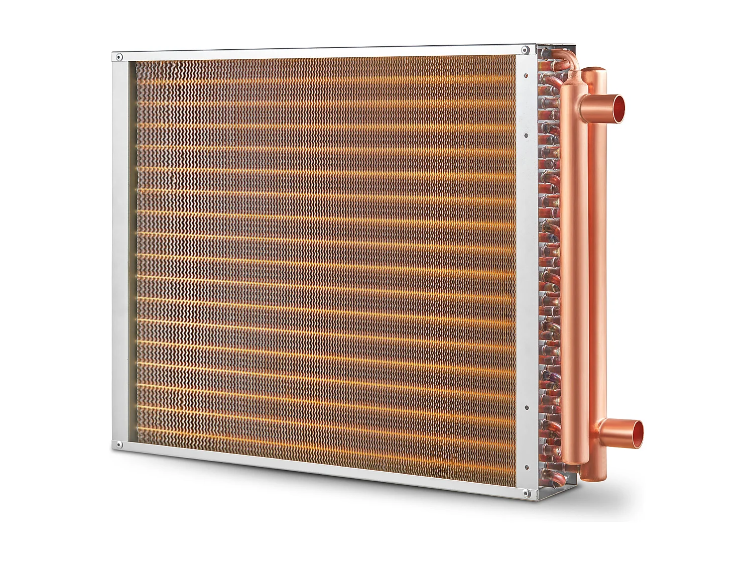 Intercambiador de Calor Agua-Aire SucceBuy 46cm x 51cm, 3 Filas, Puertos 7.6/20.3cm, 242 Aletas