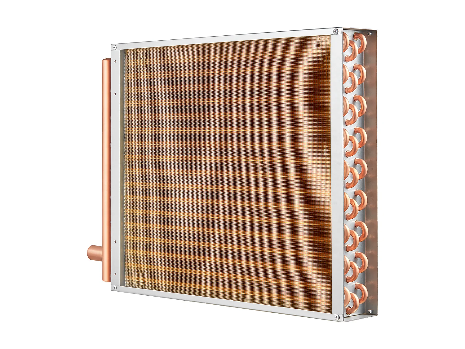 Intercambiador de Calor Agua-Aire SucceBuy 46cm x 51cm, 3 Filas, Puertos 7.6/20.3cm, 242 Aletas