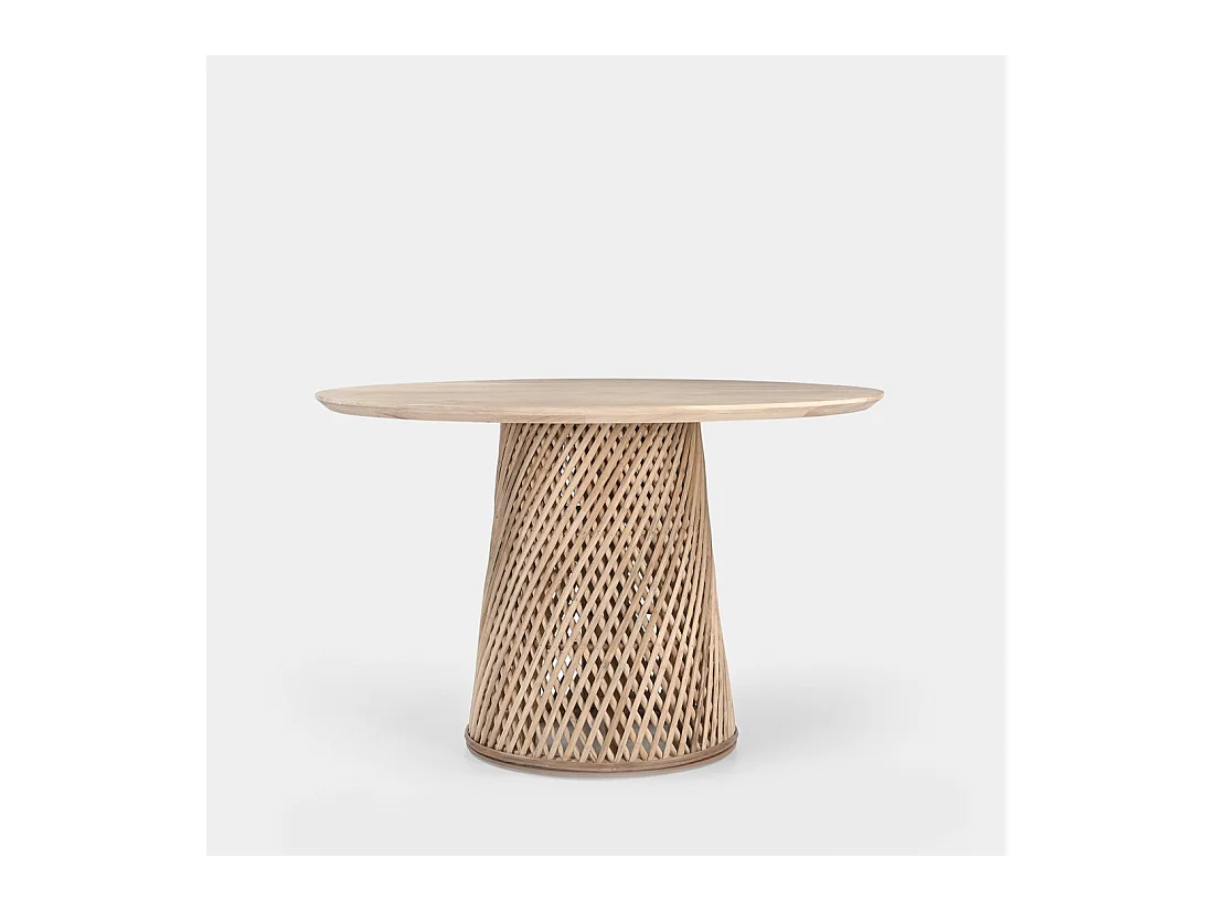 Table fixe en bois naturel 120x77 cm-Indah