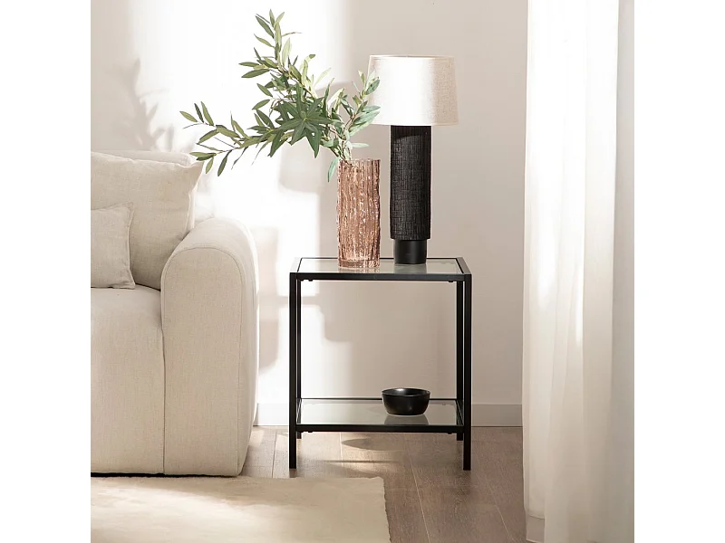 Table d'appoint en cristal transparent 50x55 cm-Crisal