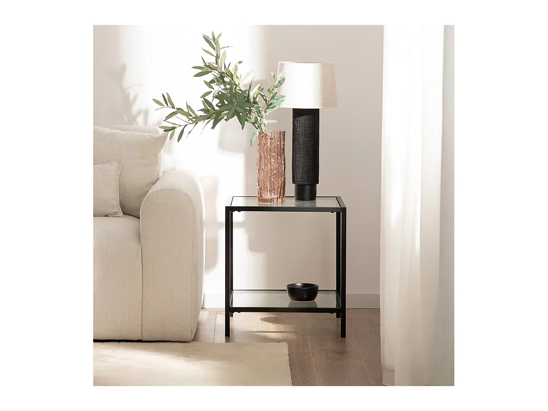 Mesa auxiliar de Cristal Transparente 55 x 50- Crisal