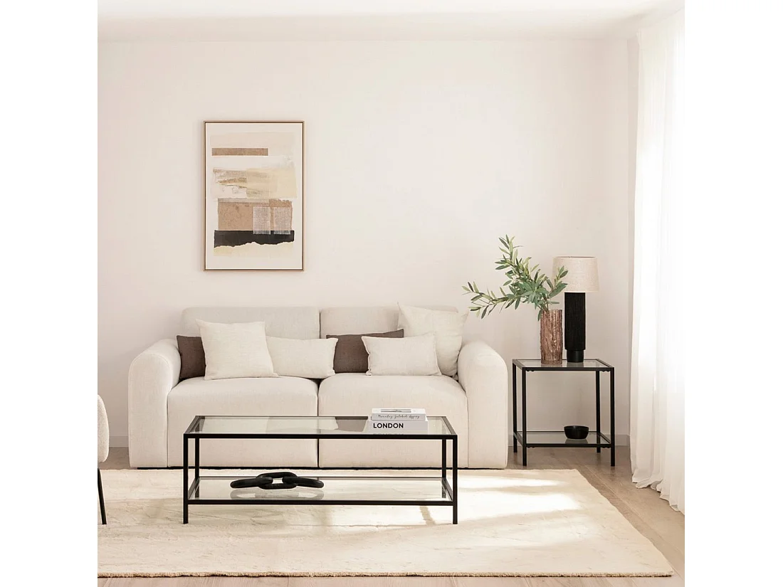 Table d'appoint en verre transparent 50x55 cm-Crisal