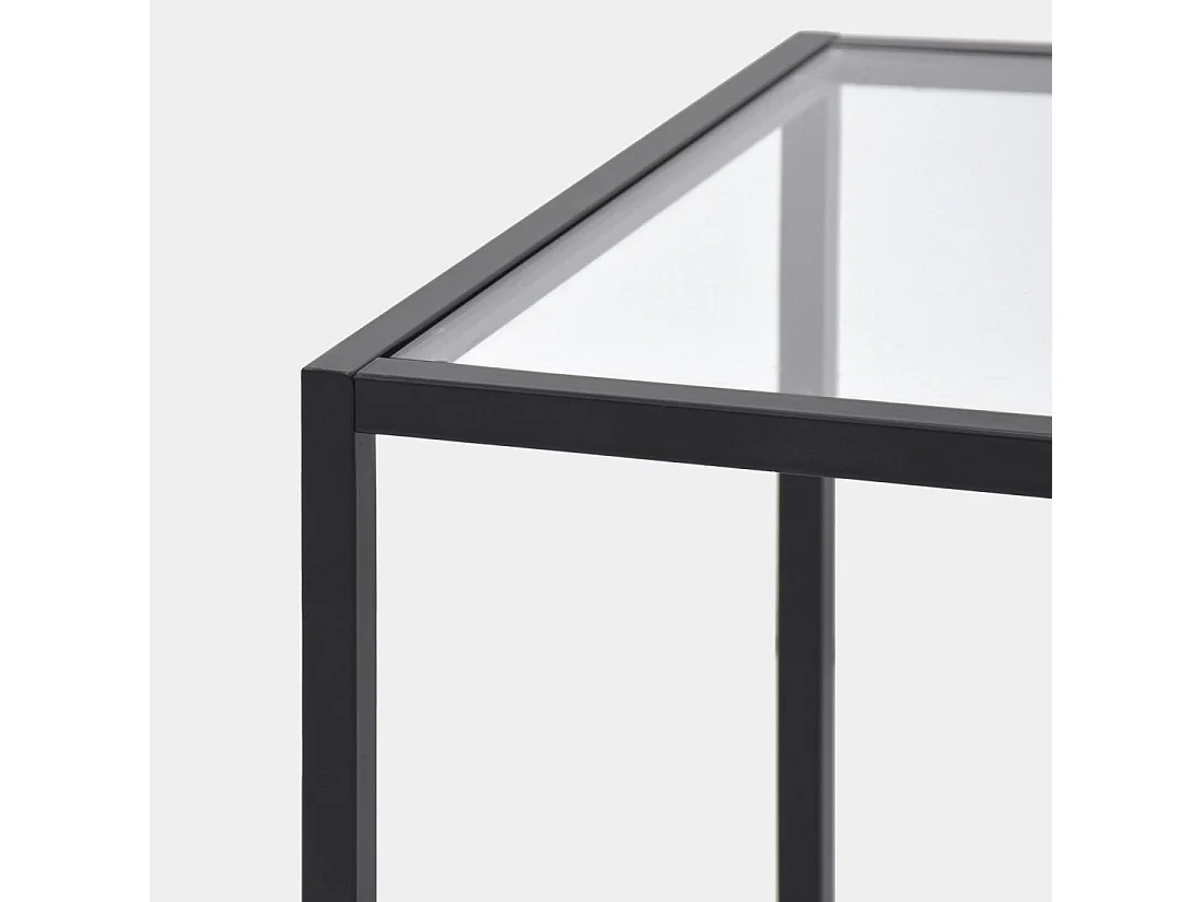 Table d'appoint en verre transparent 50x55 cm-Crisal