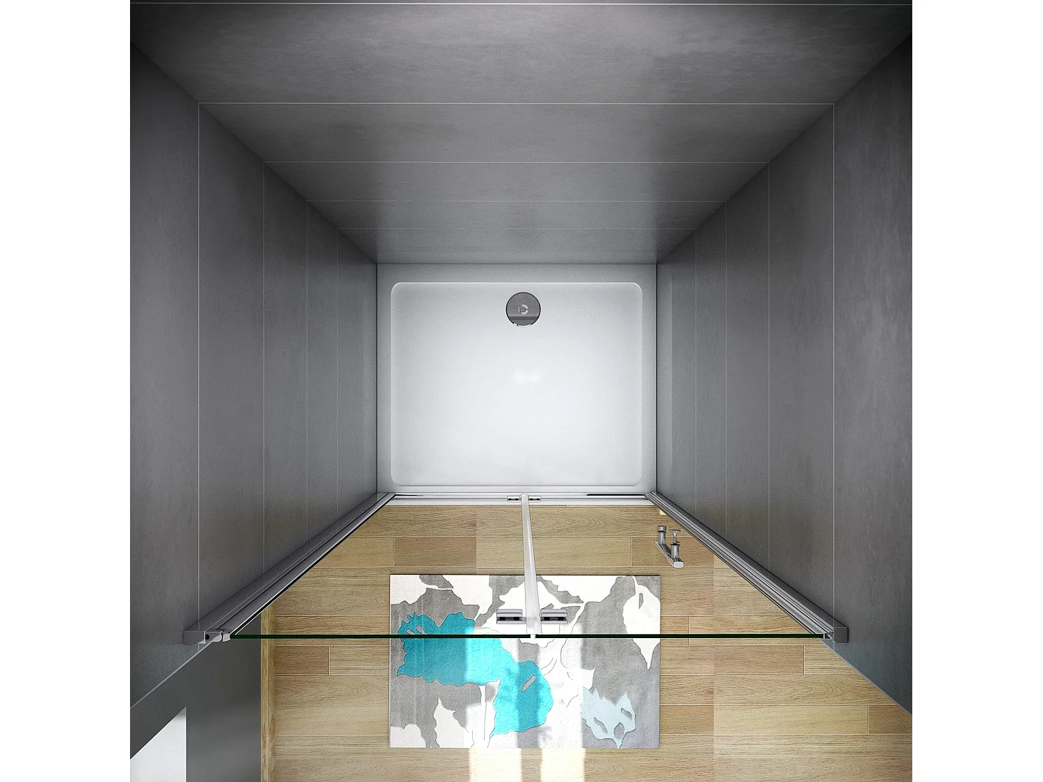 100x185 cm Porta Doccia Per Nicchia Pieghevole-Battente a Libro In Vetro Da 6mm Temperato Trasparente Anticalcare