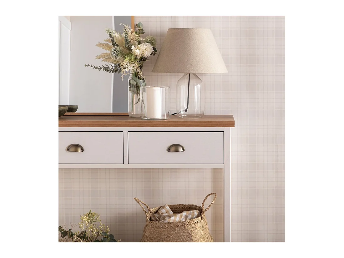 Mueble recibidor de Lacado Blanco-Natural 85 x 100- Marais