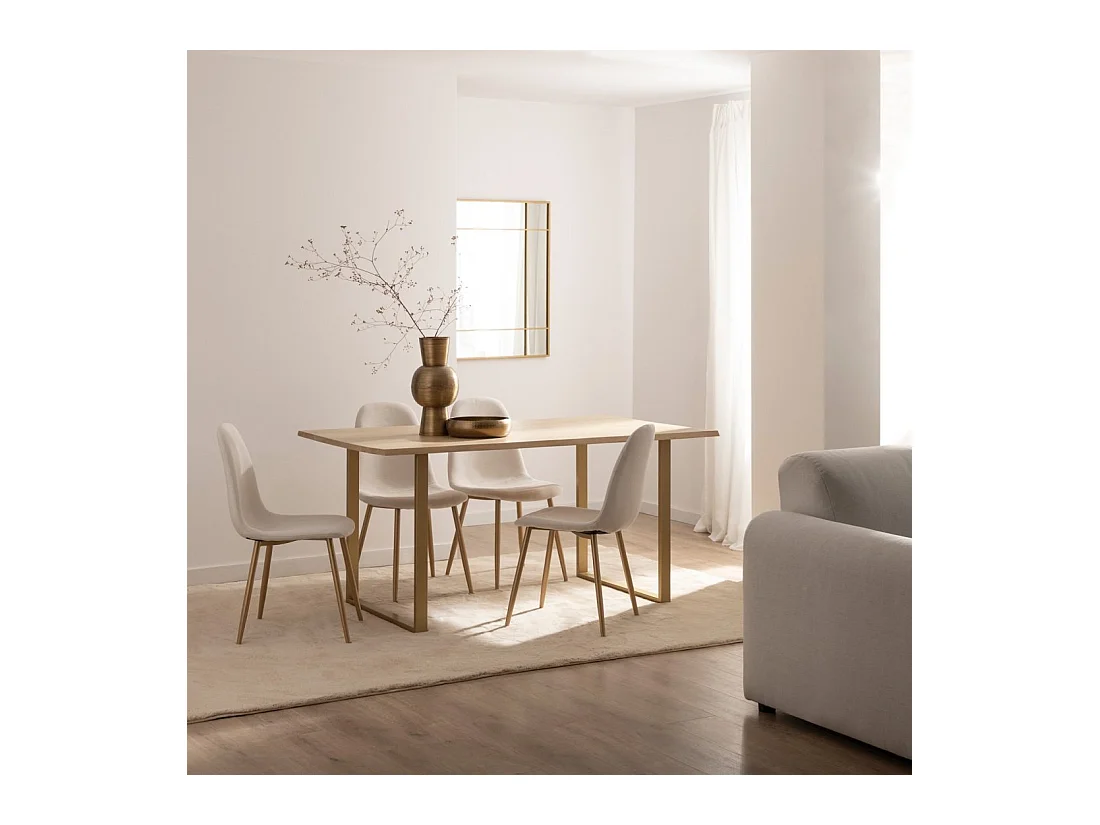 Mesa fija de Madera Natural 76 x 160- Priya