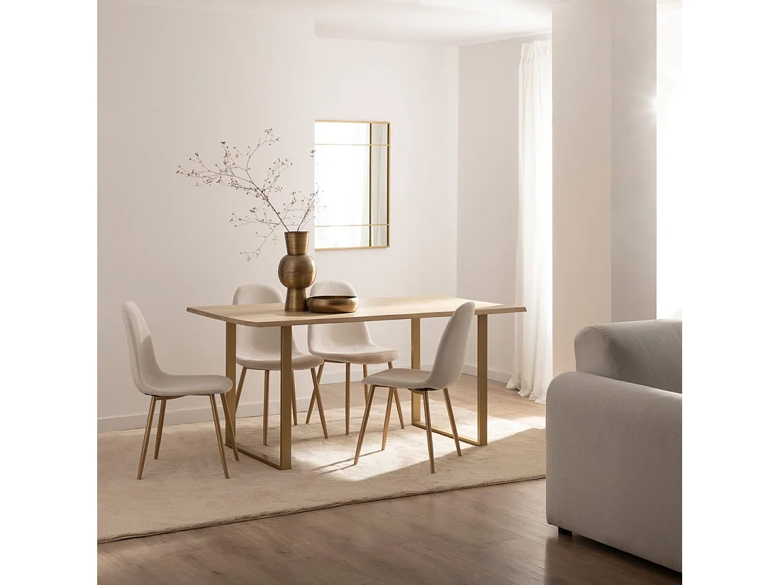 Mesa fija de Madera Natural 76 x 160- Priya