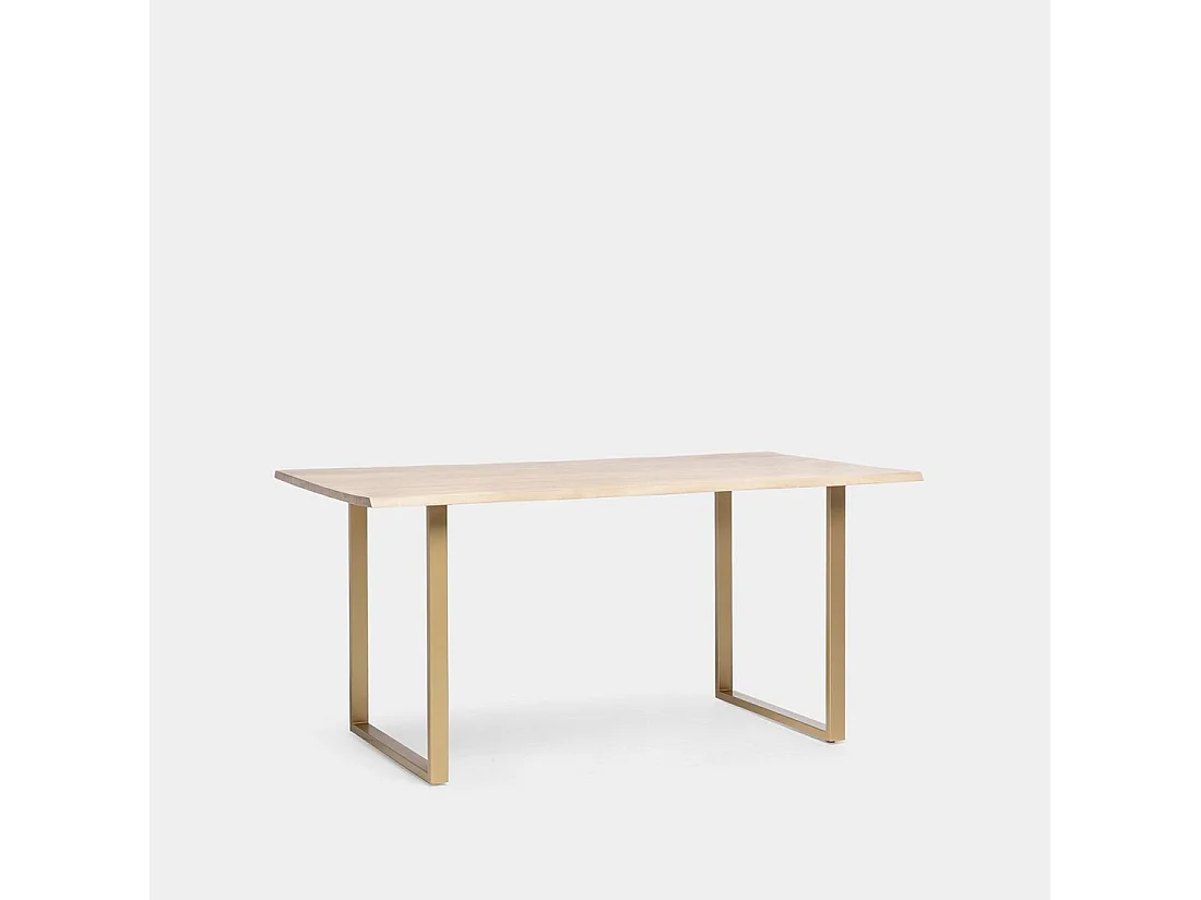 Table fixe en bois naturel 160x76 cm-Priya