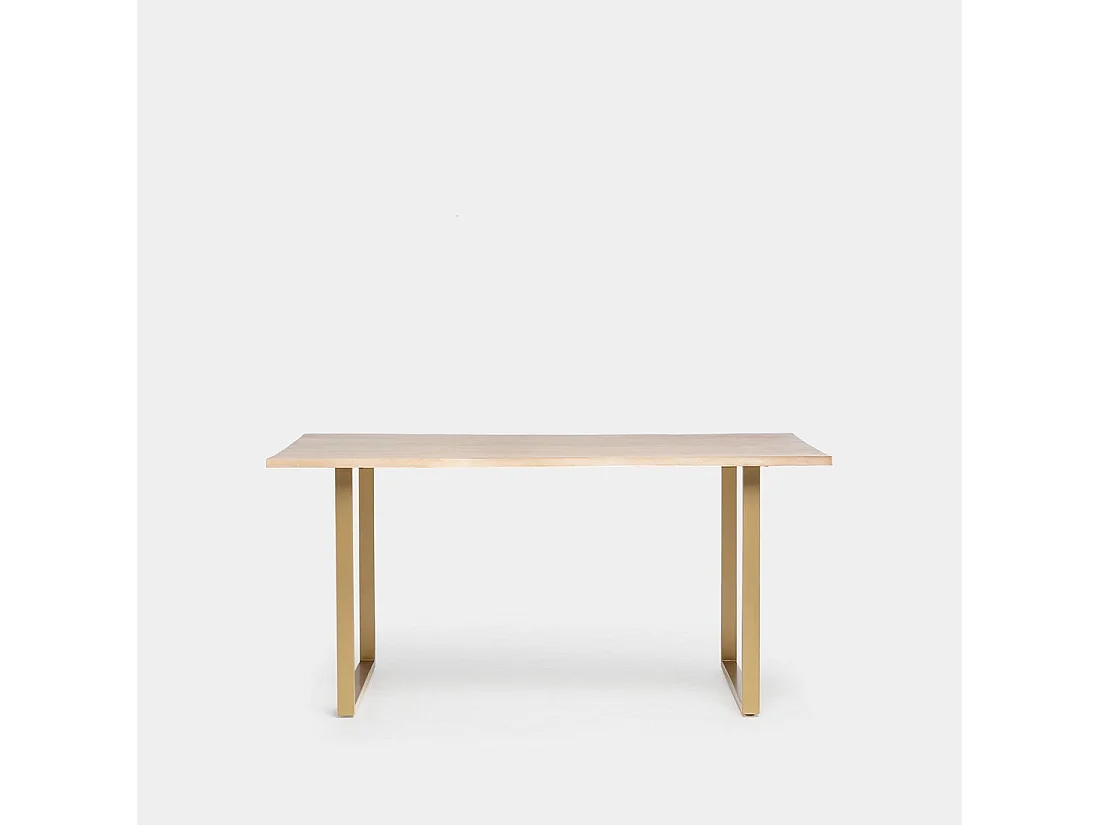 Table fixe en bois naturel 160x76 cm-Priya