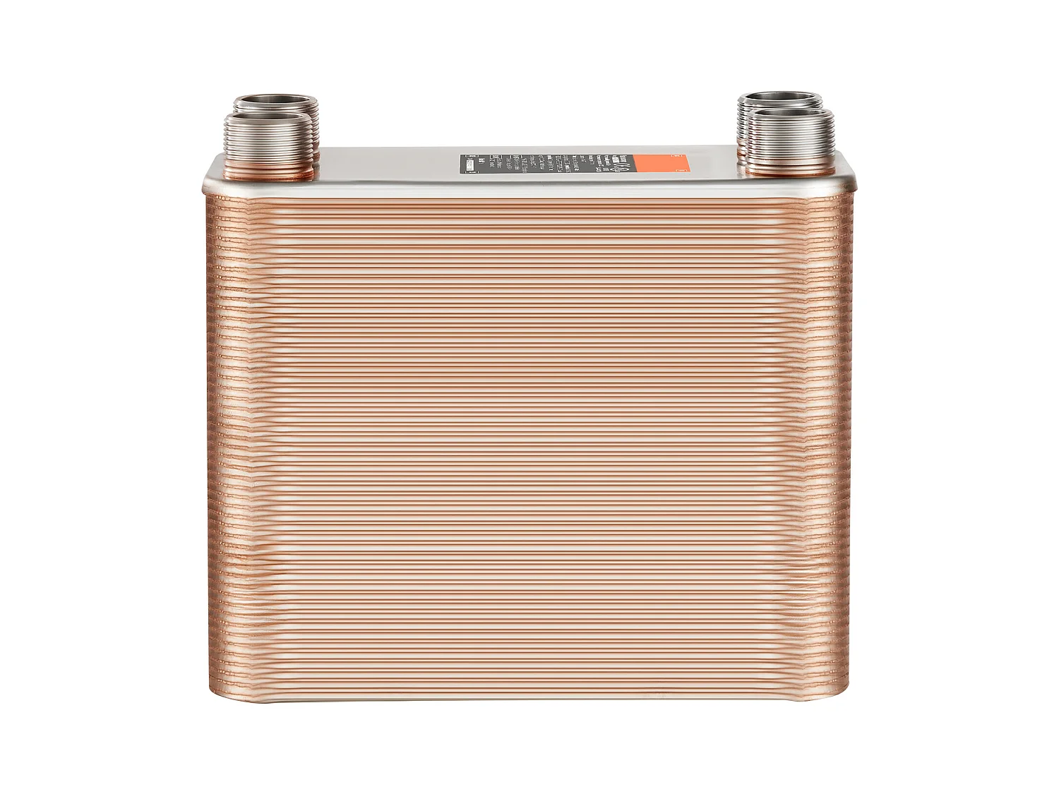 Échangeur de Chaleur SucceBuy à 100 Plaques 41-0.64cm Ports MNPT 12.7cm x 30.5cm Brasé 316L Acier