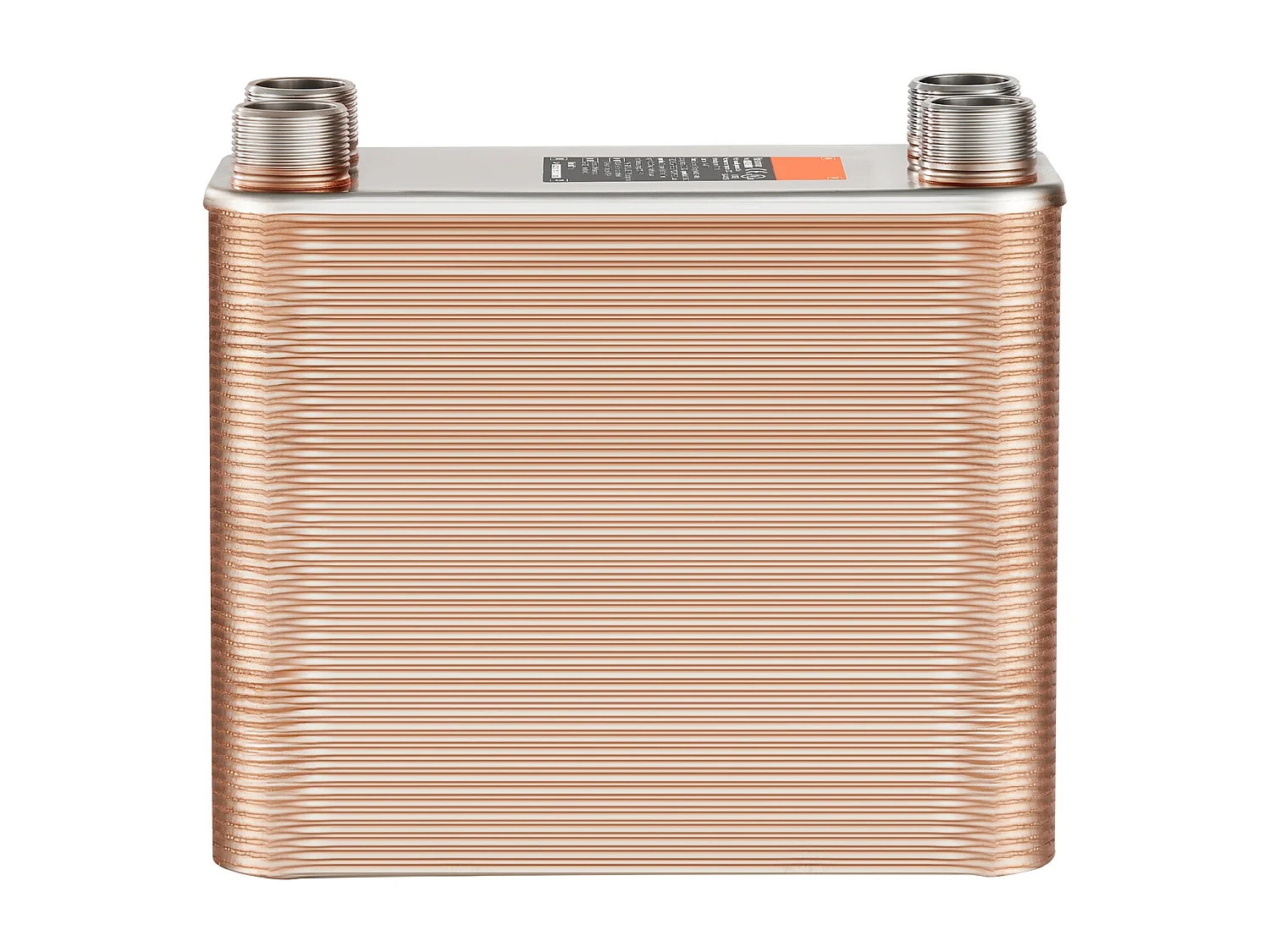 Intercambiador de Calor SucceBuy de 100 Placas 41-0.64cm Puertos MNPT 12.7cm x 30.5cm Soldado 316L Acero