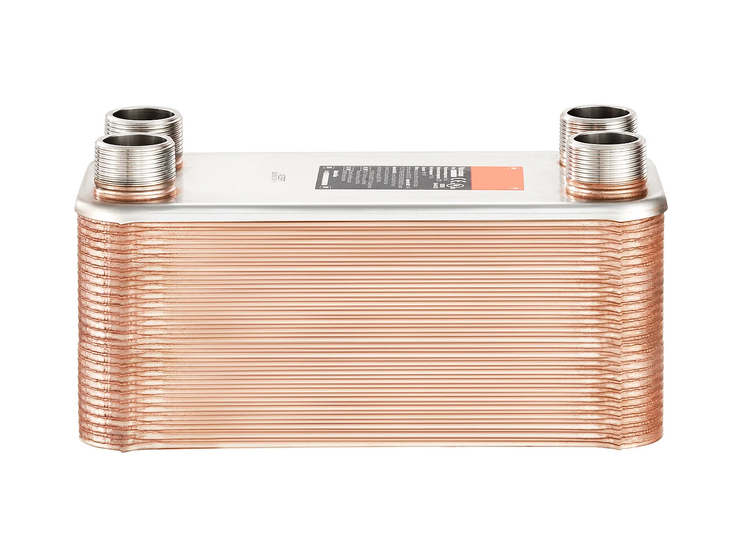 Échangeur de Chaleur SucceBuy à 50 Plaques 41-0.64 cm Ports MNPT 12.7cm x 30.5cm Brasé 316L Acier