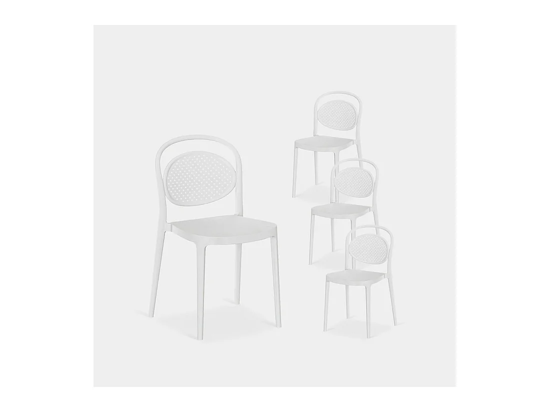 Packs 4 sillas Blanco 43 x 80 cm