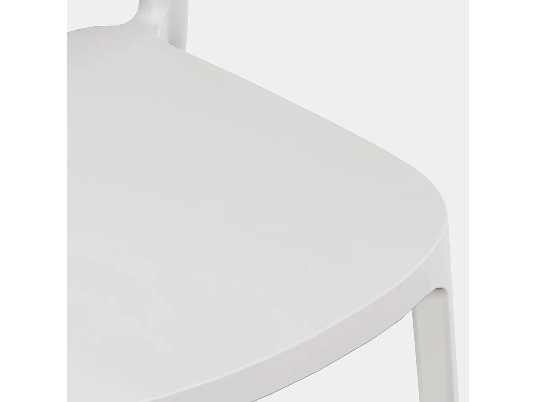 Chaise d'extérieur en plastique blanc 43x80 cm-Kira