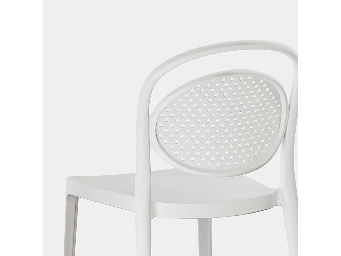 Chaise d'extérieur en plastique blanc 43x80 cm-Kira