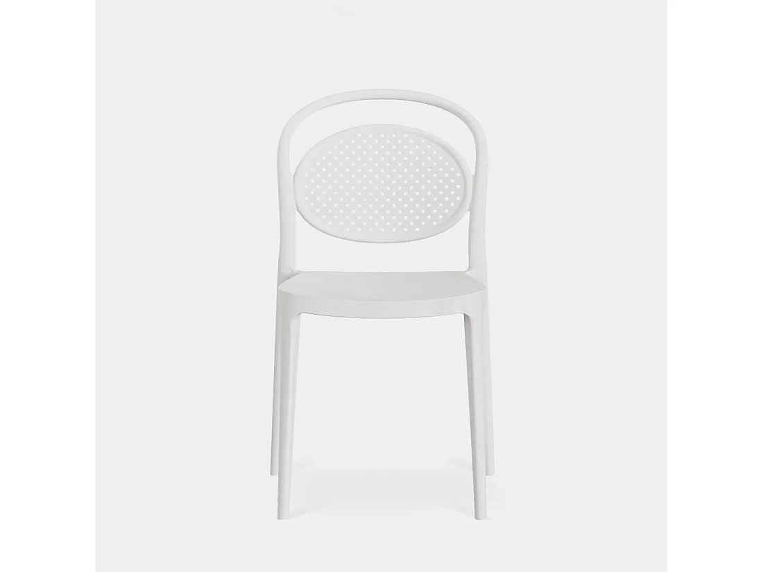 Chaise d'extérieur en plastique blanc 43x80 cm-Kira