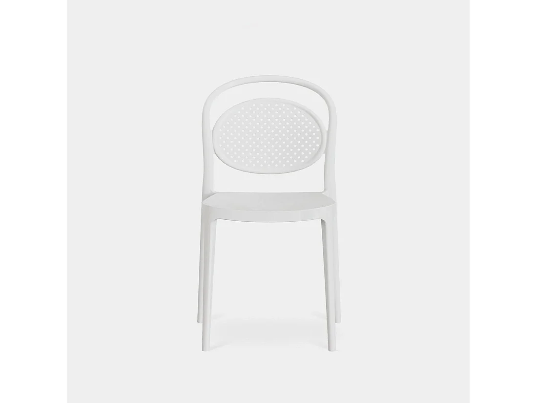 Chaise d'extérieur en plastique blanc 43x80 cm-Kira
