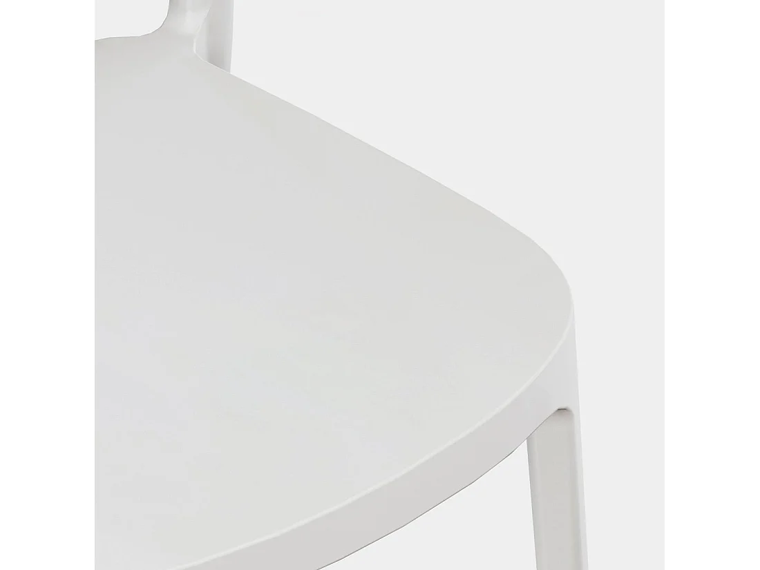 Chaise de jardin en plastique blanc 43x80 cm-Kira