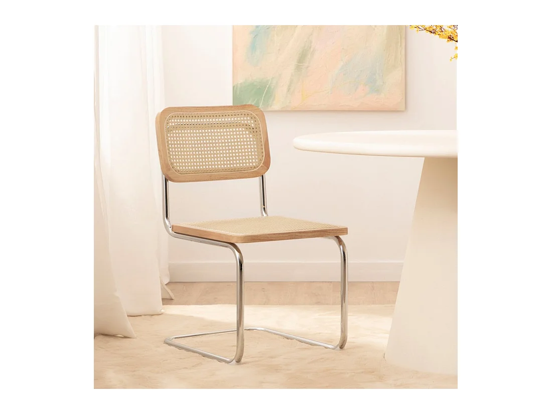 Chaise de salle à manger en bois naturel 45x84 cm-Keila