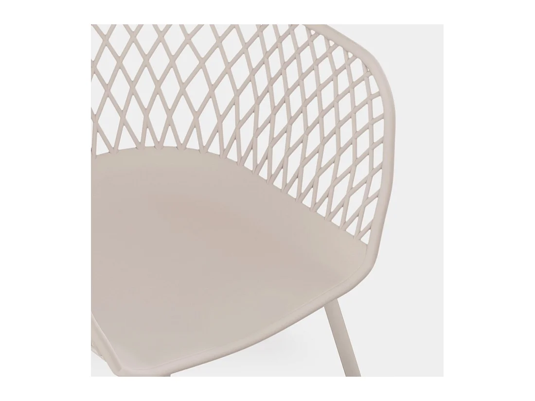 Chaise d'extérieur en plastique beige 59x72 cm-Stal