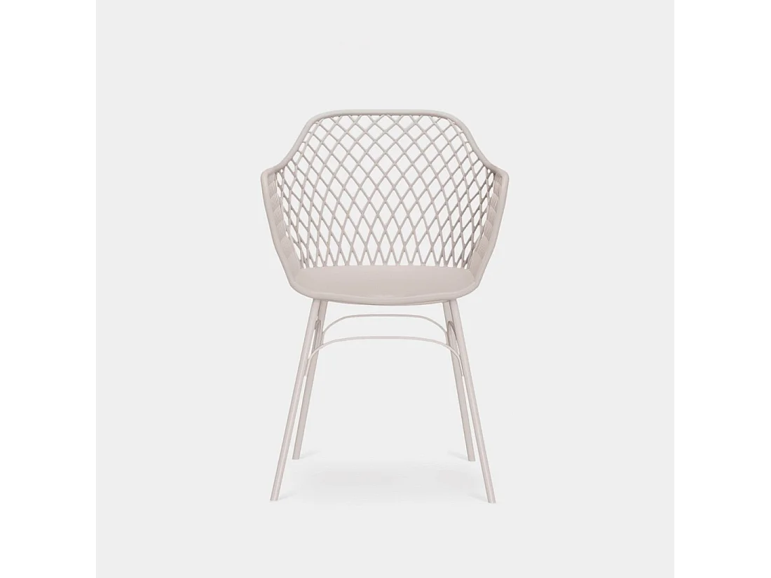 Chaise d'extérieur en plastique beige 59x72 cm-Stal