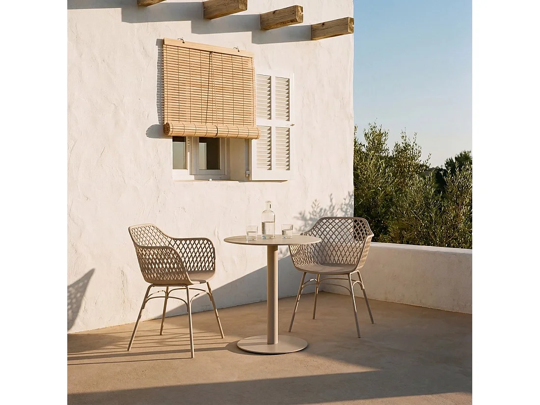 Chaise de jardin en plastique beige 59x72 cm-Stal