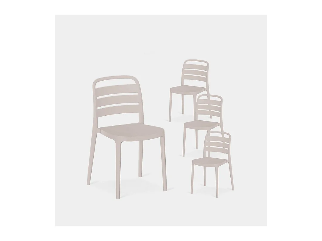 Packs 4 sillas Beige 42 x 80 cm
