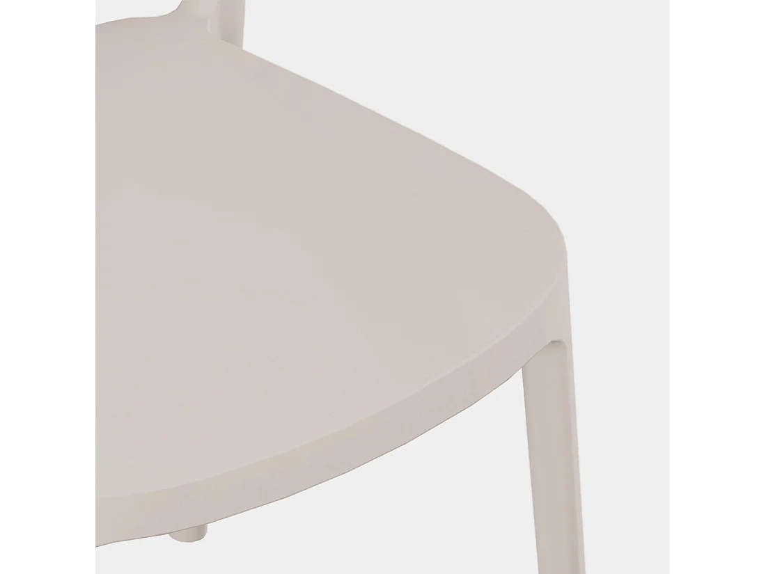 Chaise de jardin en plastique beige 42x80 cm-Zira
