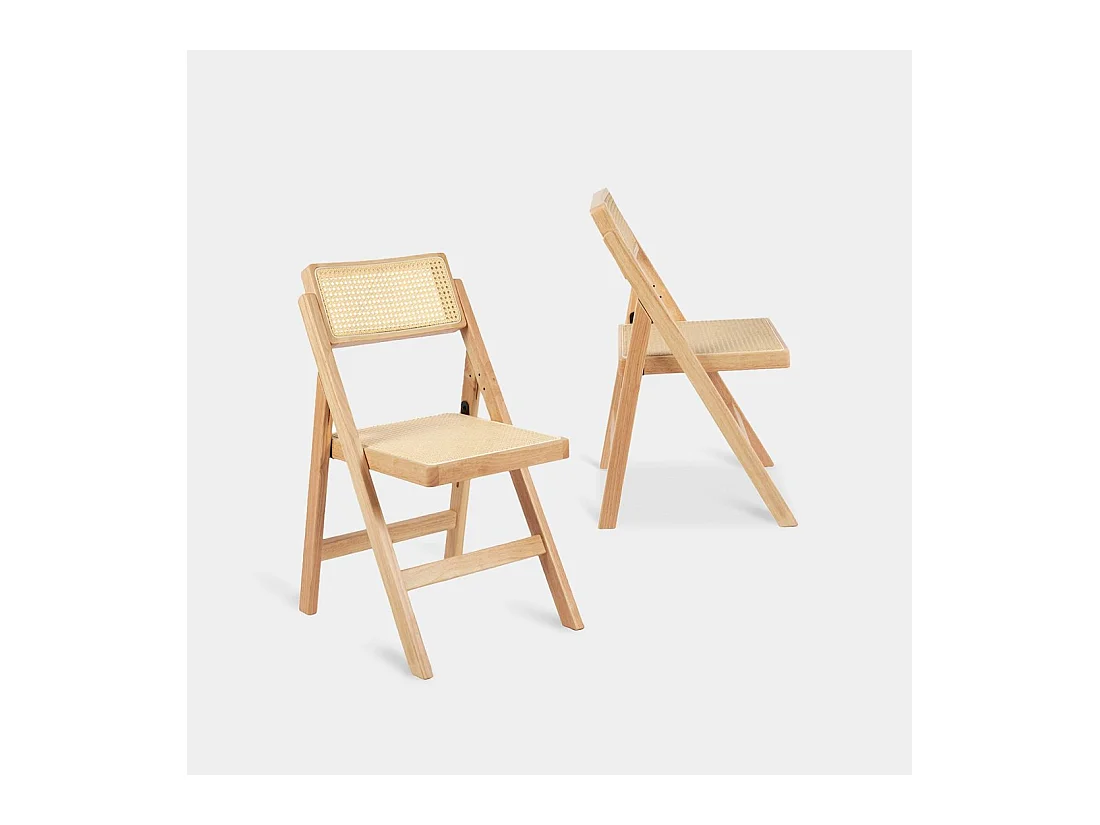 Chaise de salle à manger en bois beige-noyer 46x83 cm-Pia