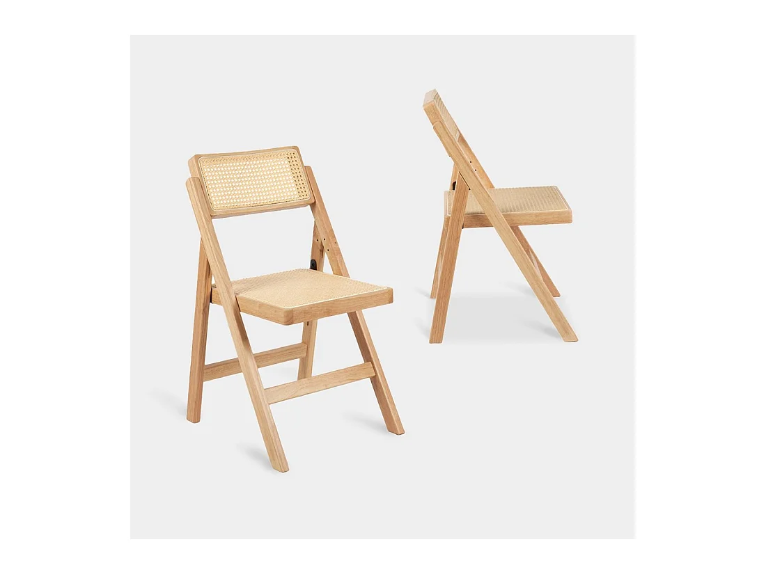 Chaise de salle à manger en bois beige-noyer 46x83 cm-Pia