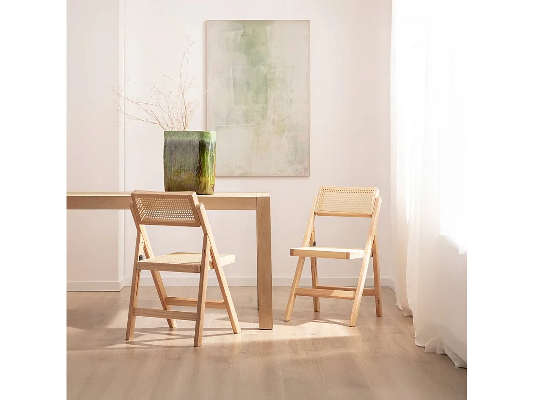 Packs 2 sillas Beige-Nogal 46 x 83 cm