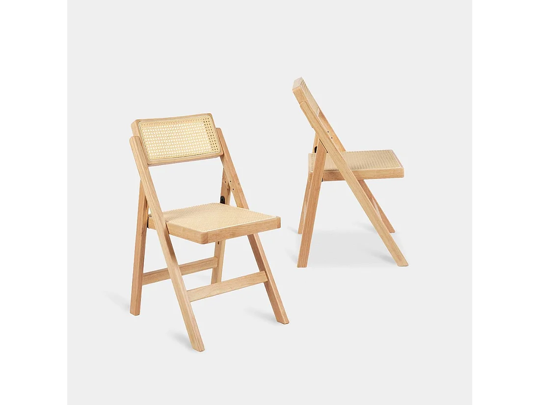 Packs 2 sillas Beige-Nogal 46 x 83 cm