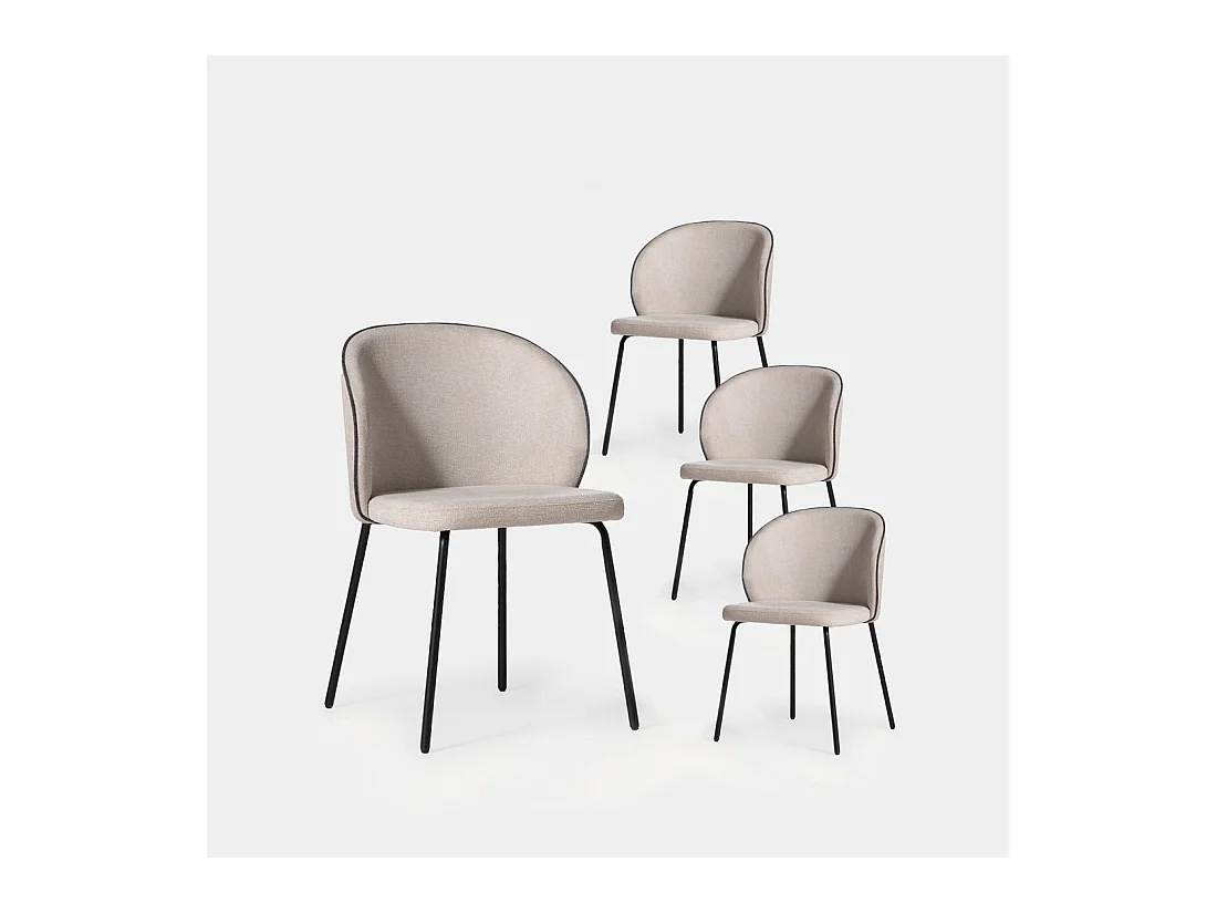 Packs 4 sillas Beige 49 x 80 cm