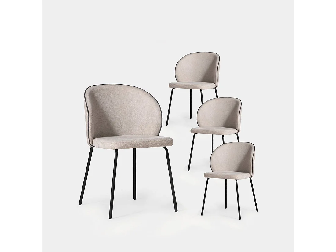 Packs 4 sillas Beige 49 x 80 cm