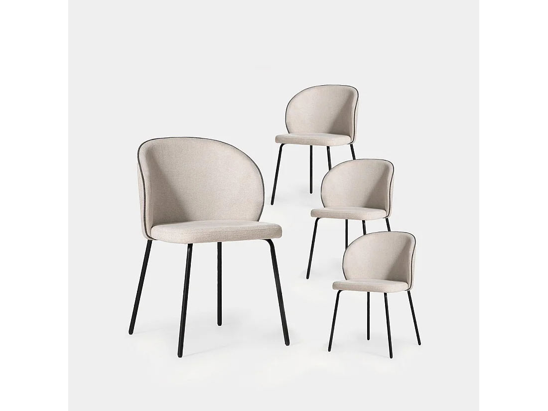 Packs 4 sillas Beige 49 x 80 cm