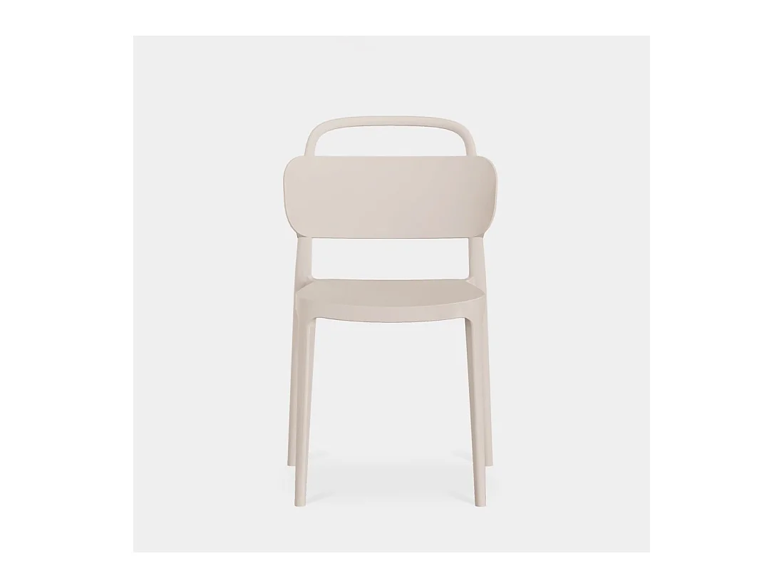 Chaise d'extérieur en plastique beige 47x78 cm-Edda