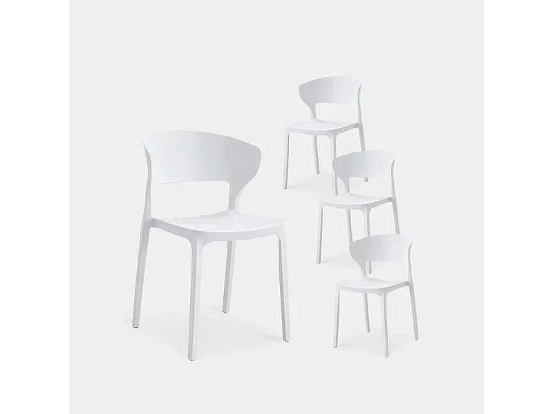 Packs 4 sillas Blanco 48 x 76 cm