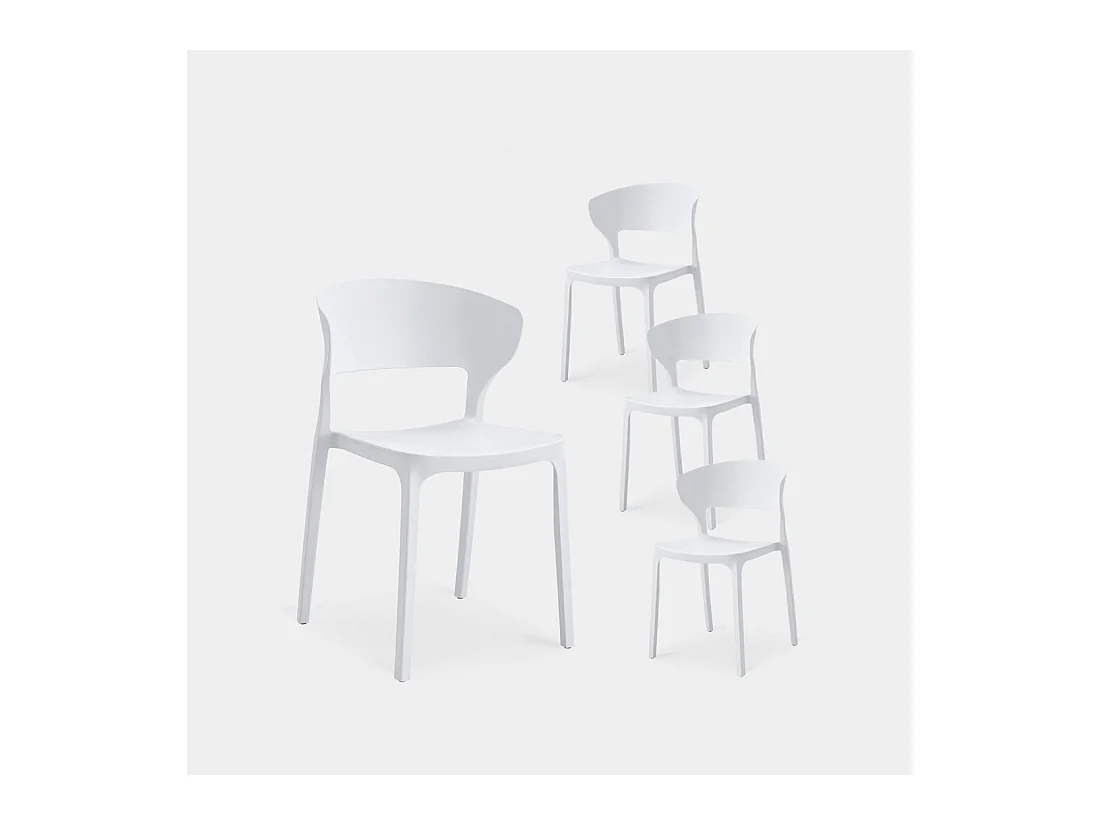Packs 4 sillas Blanco 48 x 76 cm